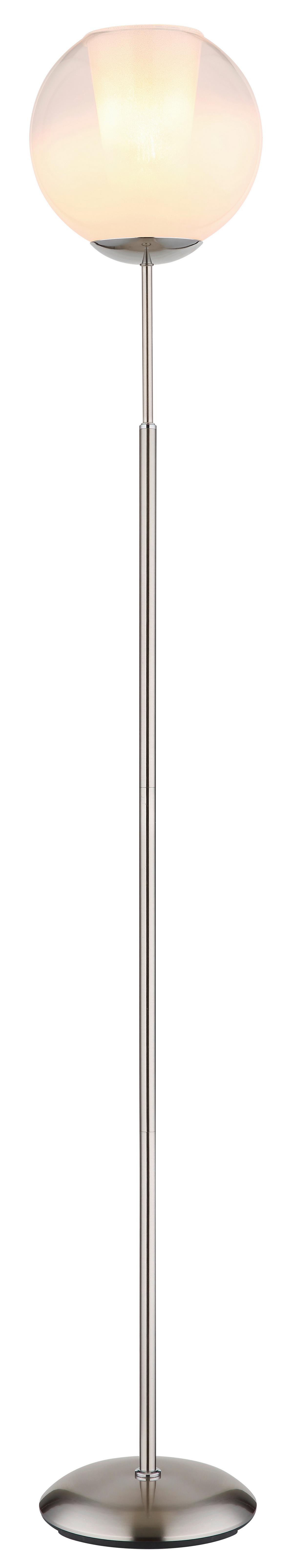 Podna Svjetiljka Barry - bijela/boje nikla, Basics, staklo/metal (25/154,5cm) - Globo