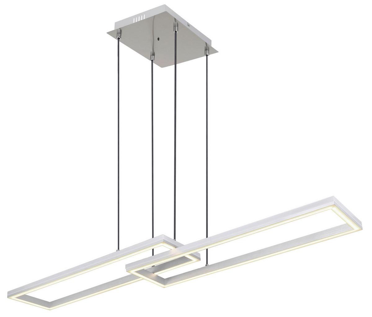 Viseča Led-svetilka Salmos, S Sijalko - srebrne barve/opal, Trend, kovina/umetna masa (119,5/25,5/120cm) - Globo