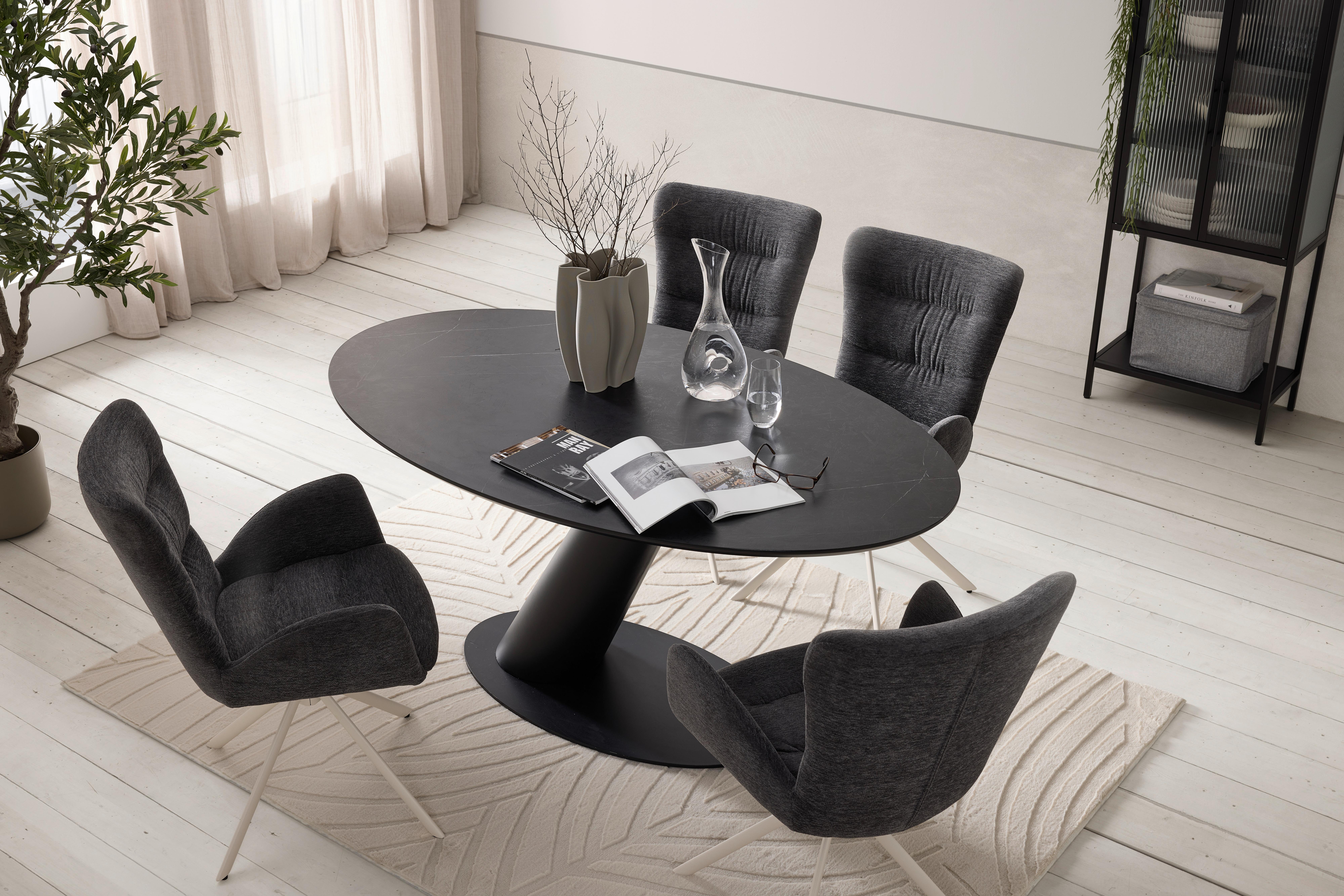 MATBORD STEVEN - svart, Design, metall/trämaterial (160/76/95cm) - Mömax