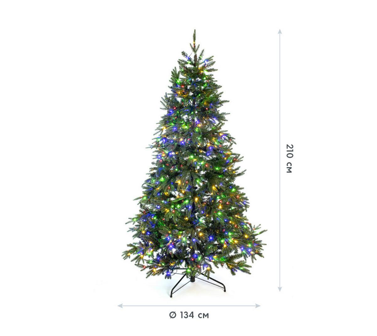 Weihnachtsbaum Evergreen Sherwood Grün H: ca. 210cm - Waldgrün, Basics, Kunststoff (134/210cm)