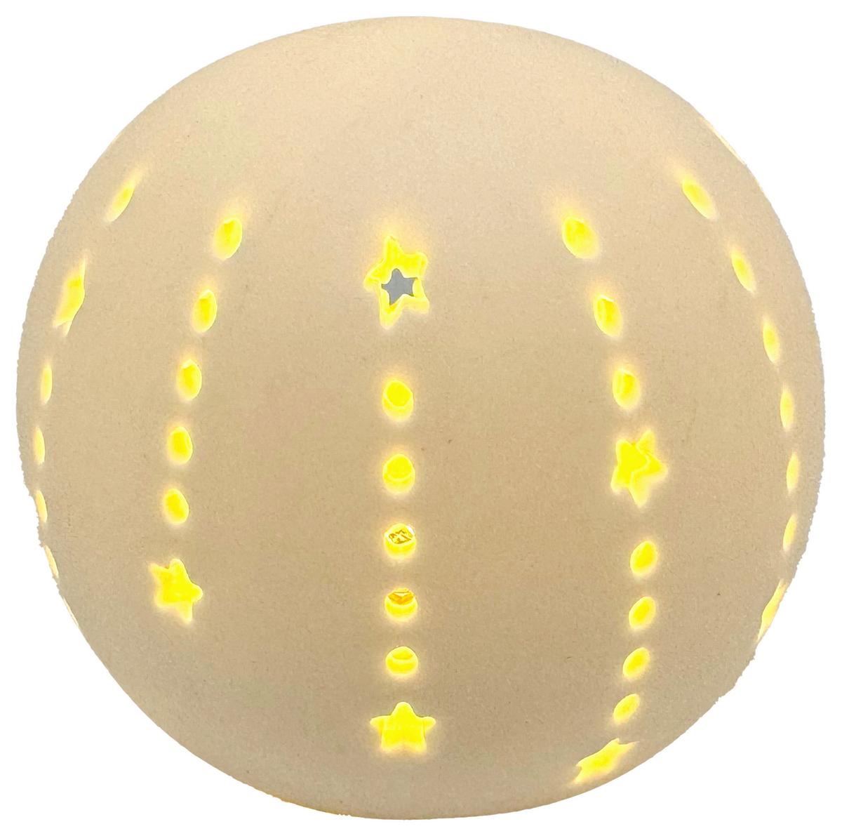 Dekokugel Jessie Weiß Ø ca. 12cm - Weiß, KONVENTIONELL, Keramik (12cm) - Mömax