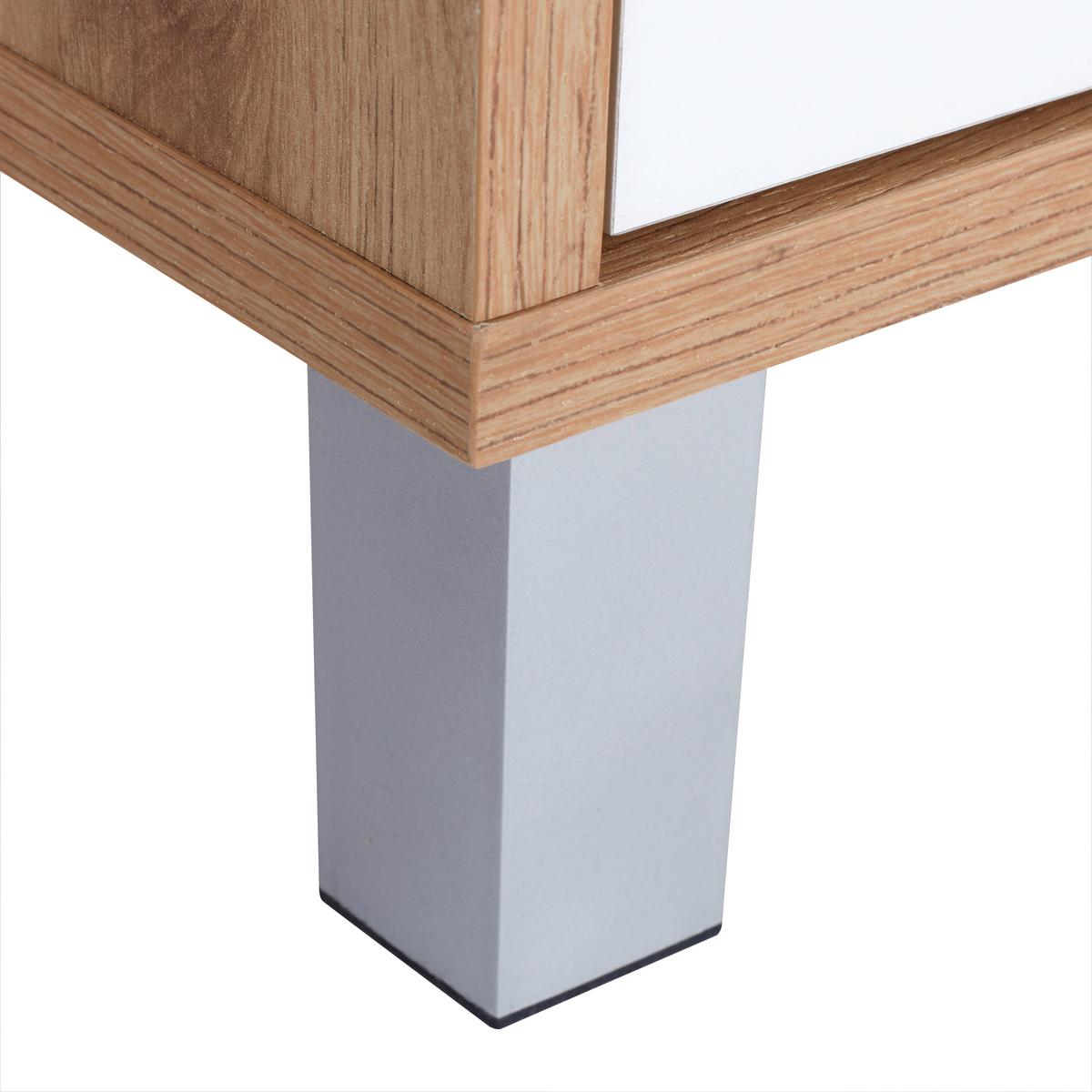 Komoda Box - bijela/boje hrasta, Moderno, drvni materijal/plastika (75/60/40cm) - Modern Living