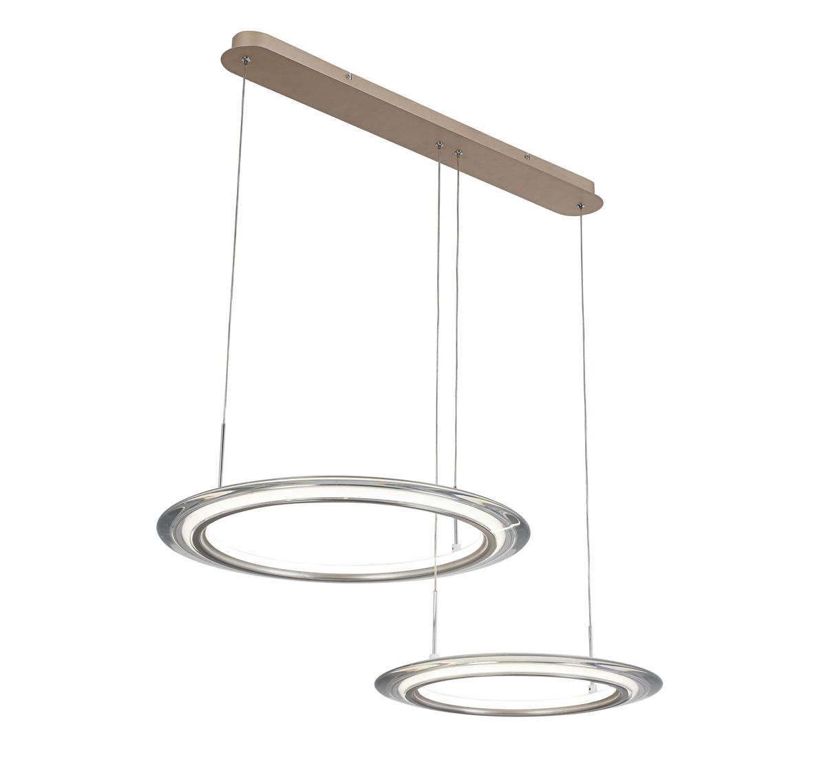 LAMPA WISZĄCA LED LAKEWOOD *DK* - szampanowy/przezroczysty, Design, tworzywo sztuczne/metal (82/55/150cm) - Dieter Knoll