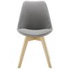 STOL ROCKSI - bokfärgad/grå, Modern, trä/textil (43/82,5/43cm) - Bessagi Home