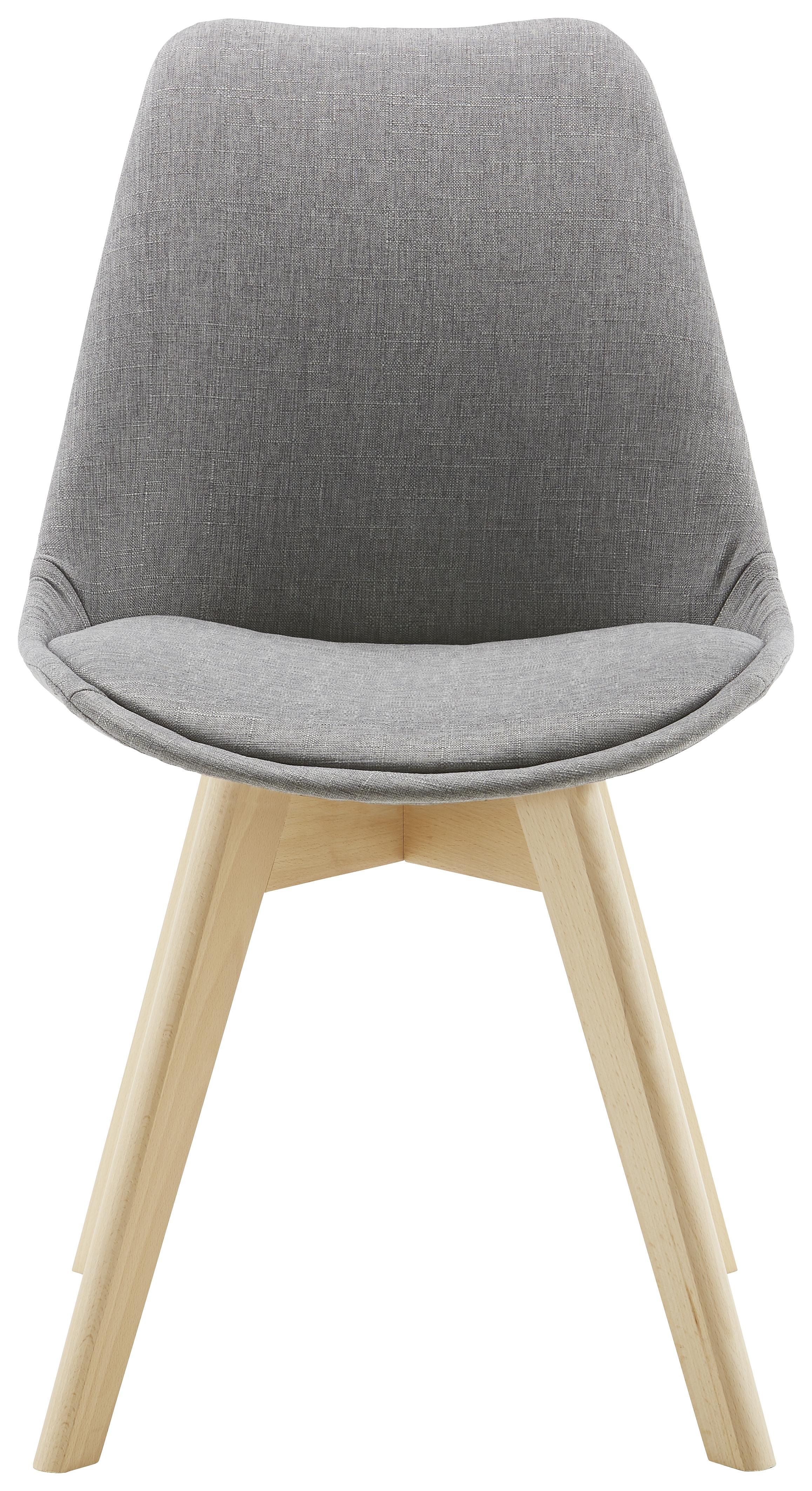 Stuhl "Rocksi", grau, Echtholz Beine - Buchefarben/Grau, MODERN, Holz/Kunststoff (48/82,5/43cm) - Bessagi Home