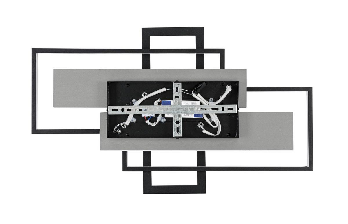 Stropna Led-svetilka Amor - srebrne barve/črna, Moderno, kovina/umetna masa (66/40/7cm) - Mömax