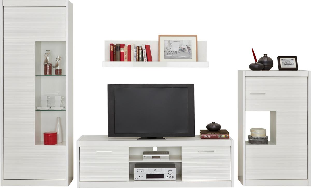 Dnevni Regal Lenny, Bela - srebrne barve/bela, Moderno, kovina/leseni material (300/190/35-42cm) - Premium Living