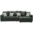 Wohnlandschaft in Dunkelgrün mit Kissen - Dunkelgrün/Schwarz, LIFESTYLE, Textil (285/183cm) - Mömax modern living Wohnlandschaft in Dunkelgrün mit Kissen - Dunkelgrün/Schwarz, LIFESTYLE, Textil (285/183cm) - Mömax modern living
