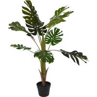 Műnövény Monstera - fekete/zöld, műanyag (110cm)
