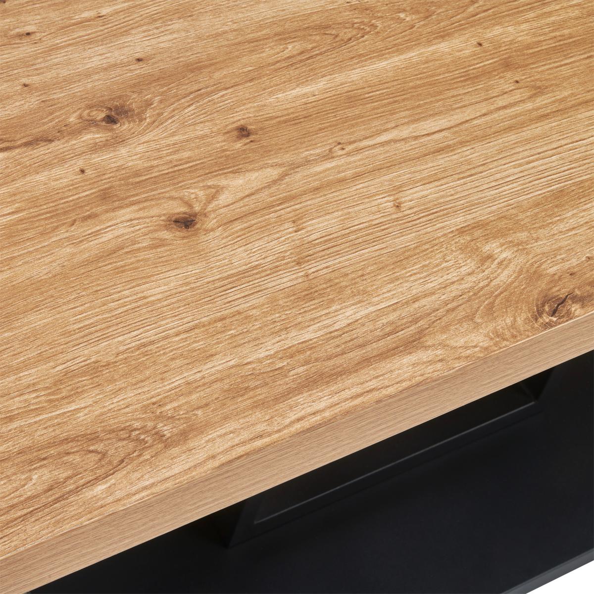 Jedilna Miza Brad, Barva Hrasta, 160x90 - črna/hrast artisan, Konvencionalno, kovina/leseni material (160/75/90cm) - MID.YOU