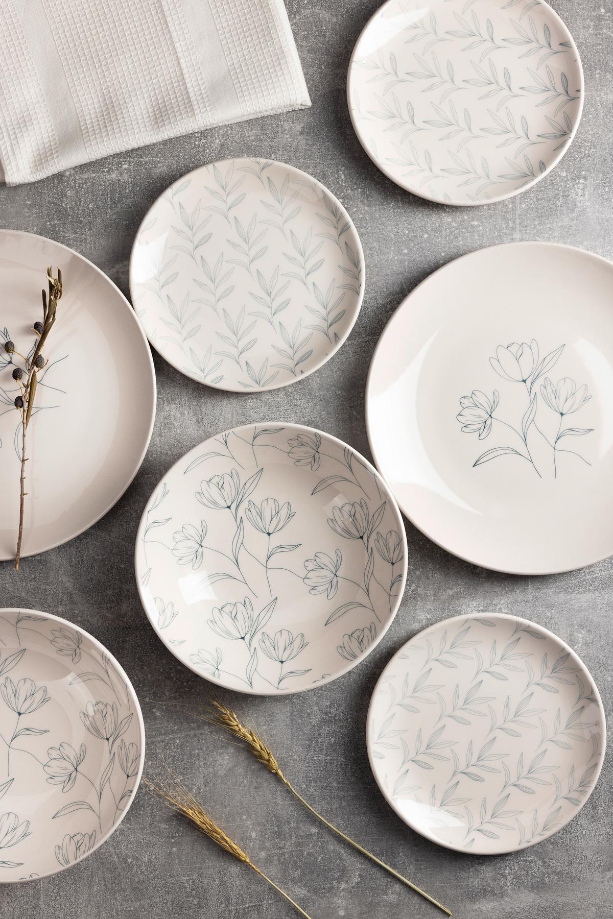 ZASTAWA STOŁOWA FLOWER - biały, Lifestyle, ceramika - Novel