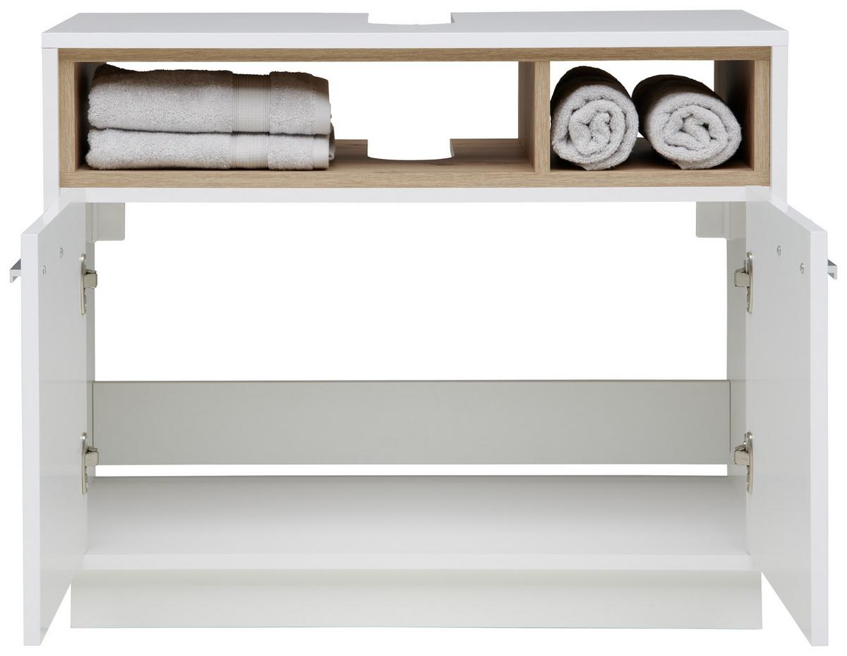 Element Ispod Umivaonika Milano - bijela/boje kroma, Moderno, drvni materijal/metal (80/64/40cm) - Mömax
