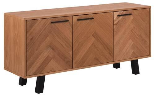 Tálalószekrény Brighton - fekete/natúr, faalapú anyag/fém (150/71/40cm)
