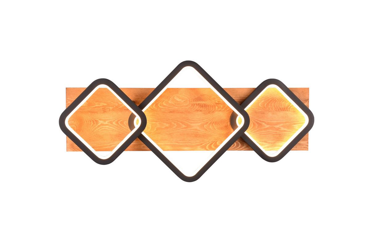 LED-Deckenleuchte Rama Braun/Schwarz max. 32 Watt - Schwarz/Braun, Design, Holz/Metall (72/12,5/32,5cm) - Trio Leuchten