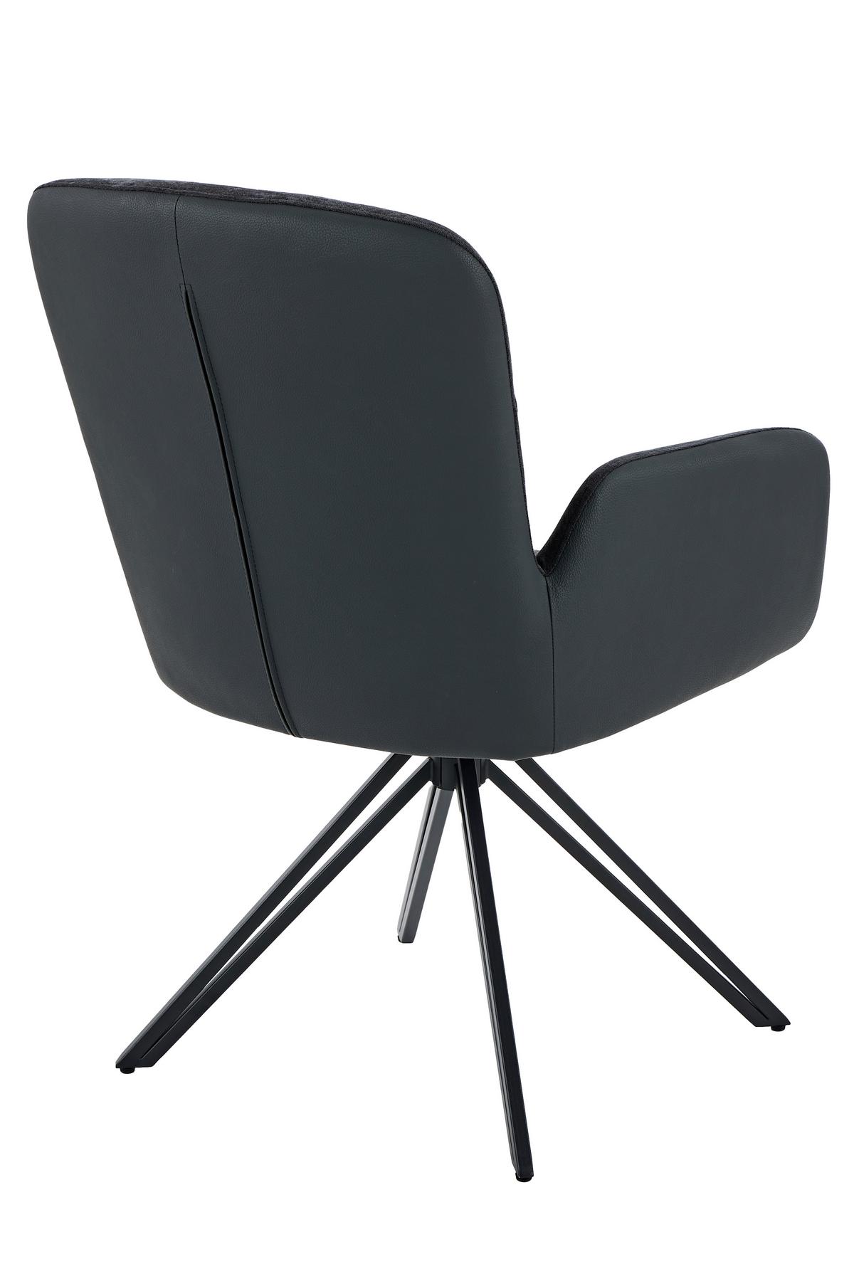 ARMLEHNSTUHL-SET MILAZZO S 2ER-SET - Schwarz, MODERN, Textil/Metall (57/91/67,5cm) - MID.YOU