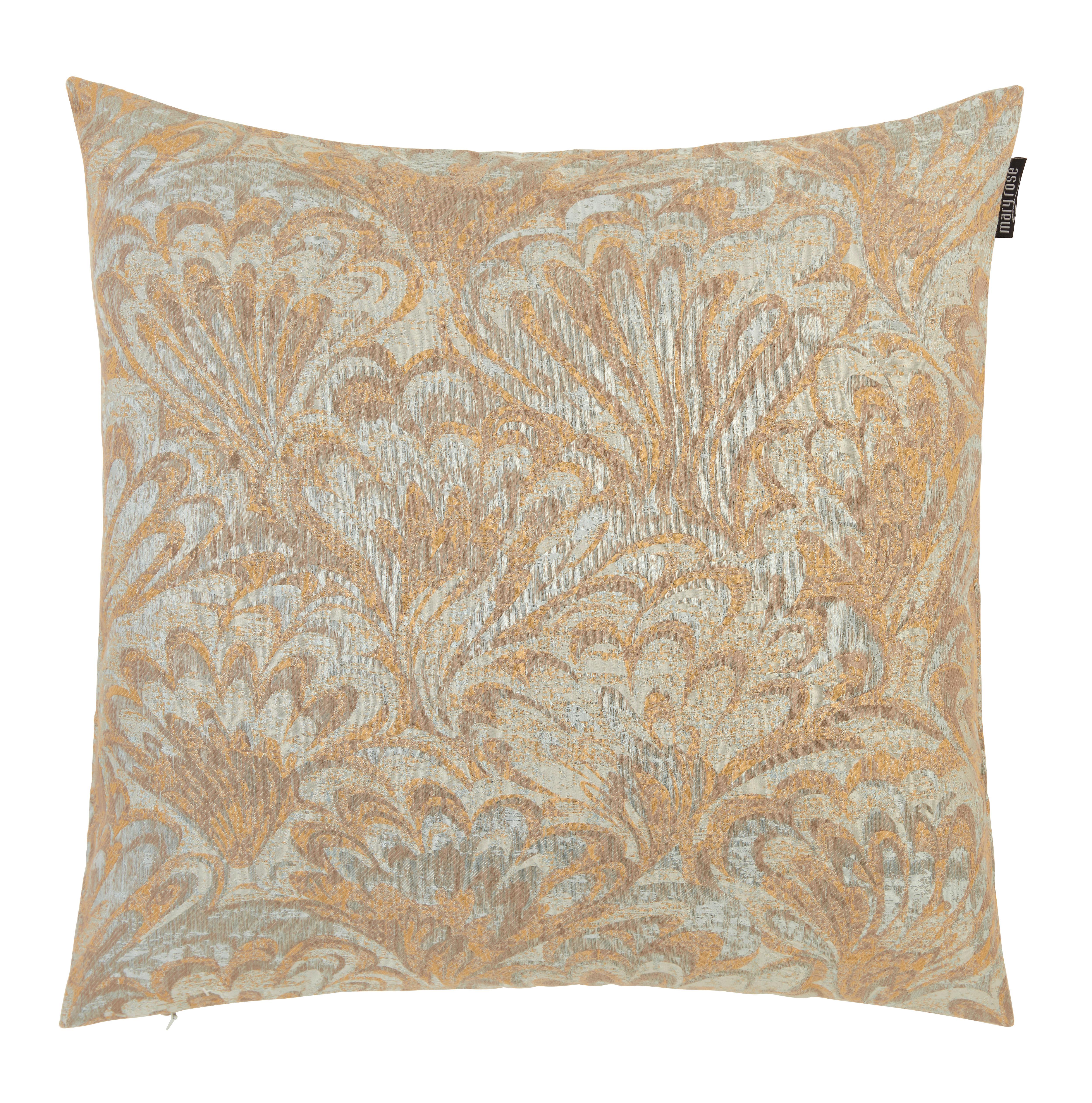 Zierkissen Bella in Petrol/Sandfarben ca. 48x48cm - Sandfarben/Petrol, MODERN, Textil (48/48cm) - Mary's