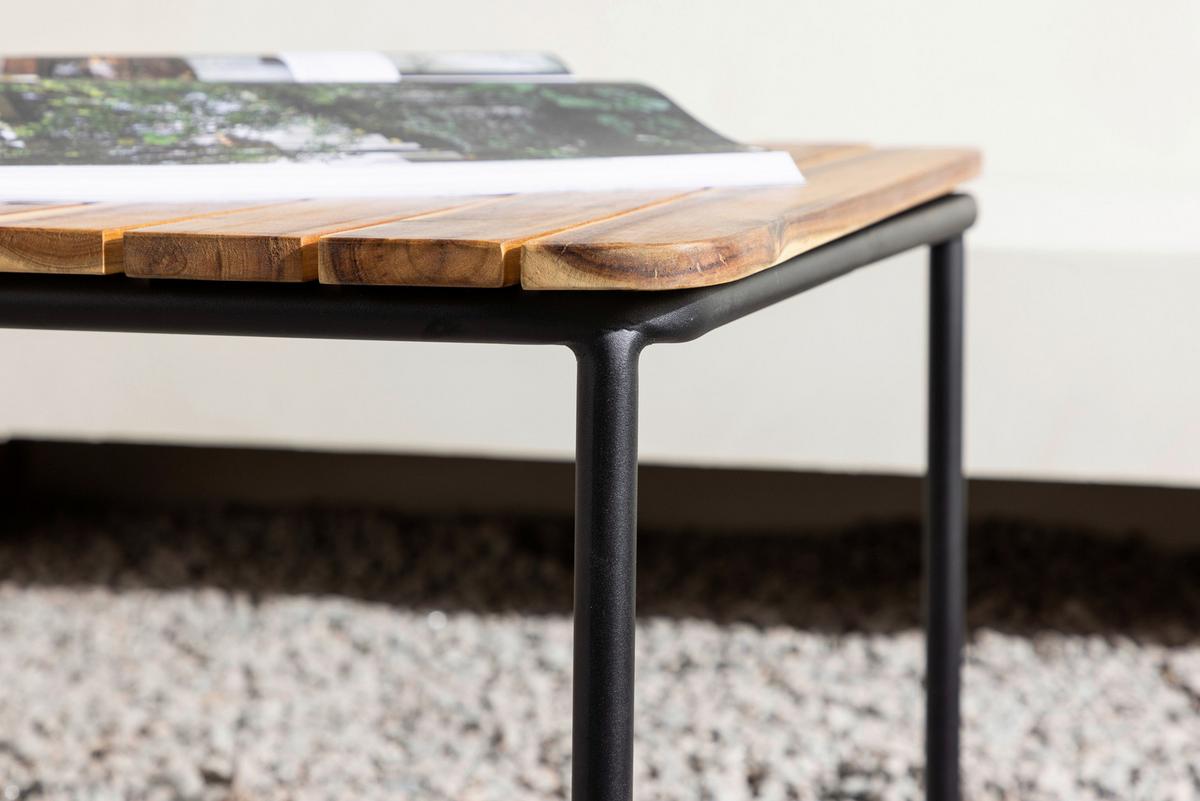 Loungetisch Penh ca. 100x65x40 cm Akazie massiv - Naturfarben, KONVENTIONELL, Holz/Metall (100/65/40cm) - Gardenson