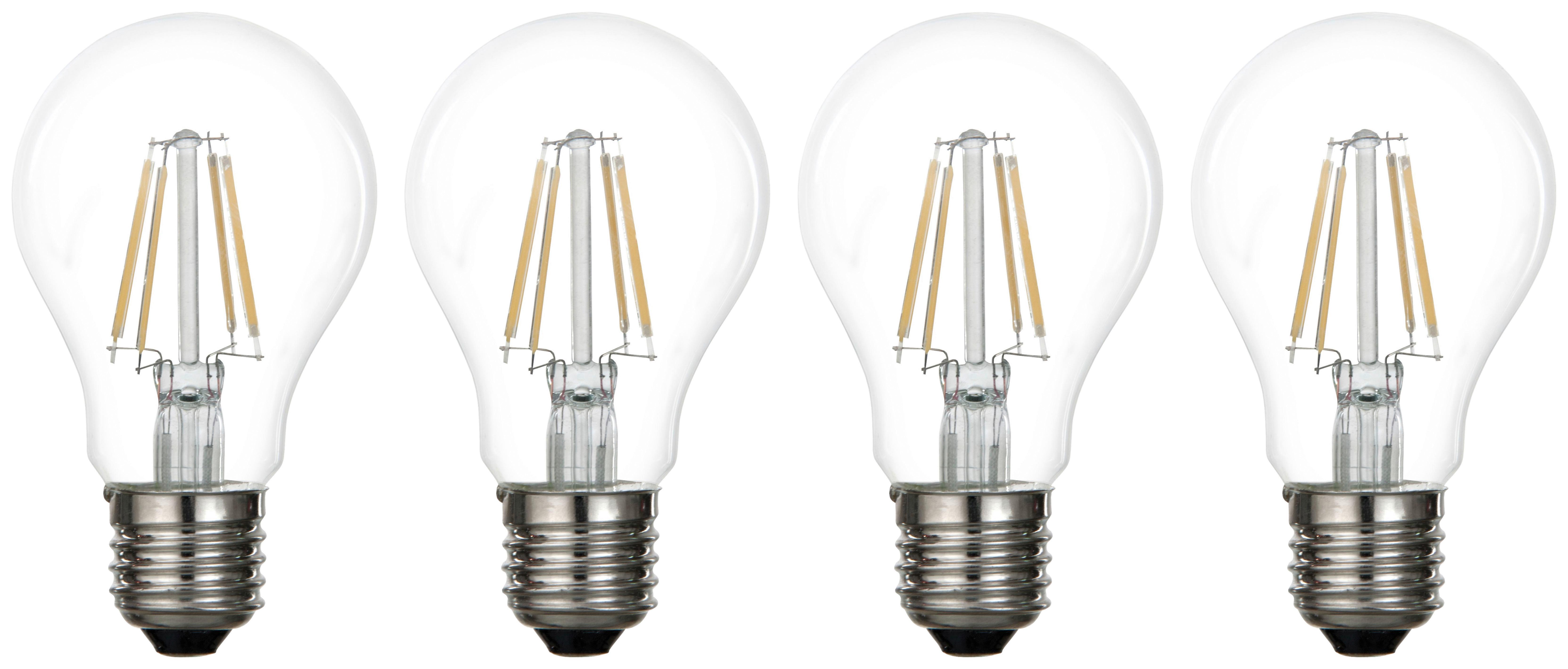 LED-Leuchtmittel Multi max. 4 Watt, 4 Stück - Transparent, Glas/Metall (6/10,6cm) - Modern Living