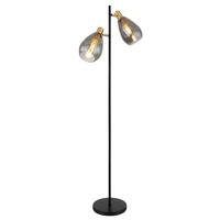 STEHLEUCHTE 15563S - Messingfarben/Schwarz, Design, Glas/Metall (34/25/160cm) - Globo