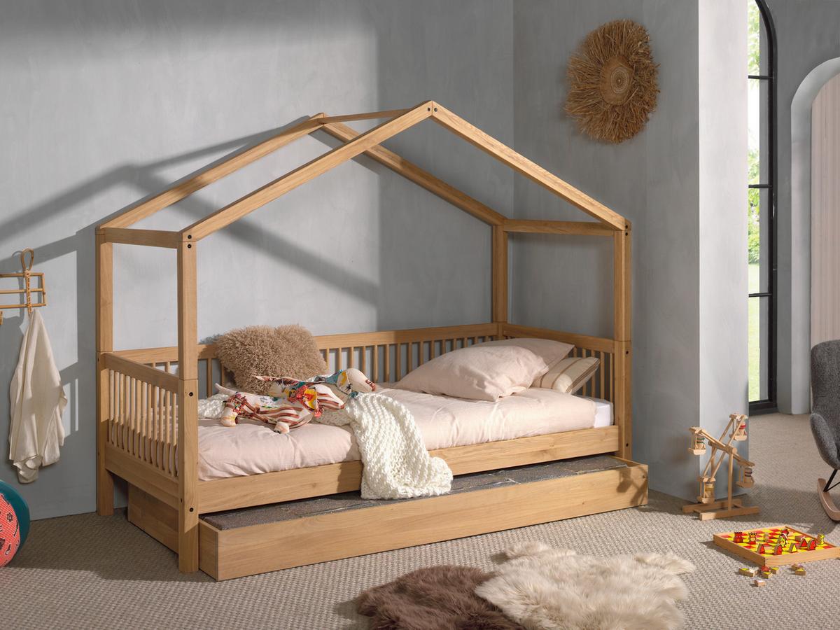 Hausbett FORREST Naturfarben ca.90x200cm Echtholz, Bettlade - Naturfarben, MODERN, Holz/Holzwerkstoff (90/200cm) - Vipack