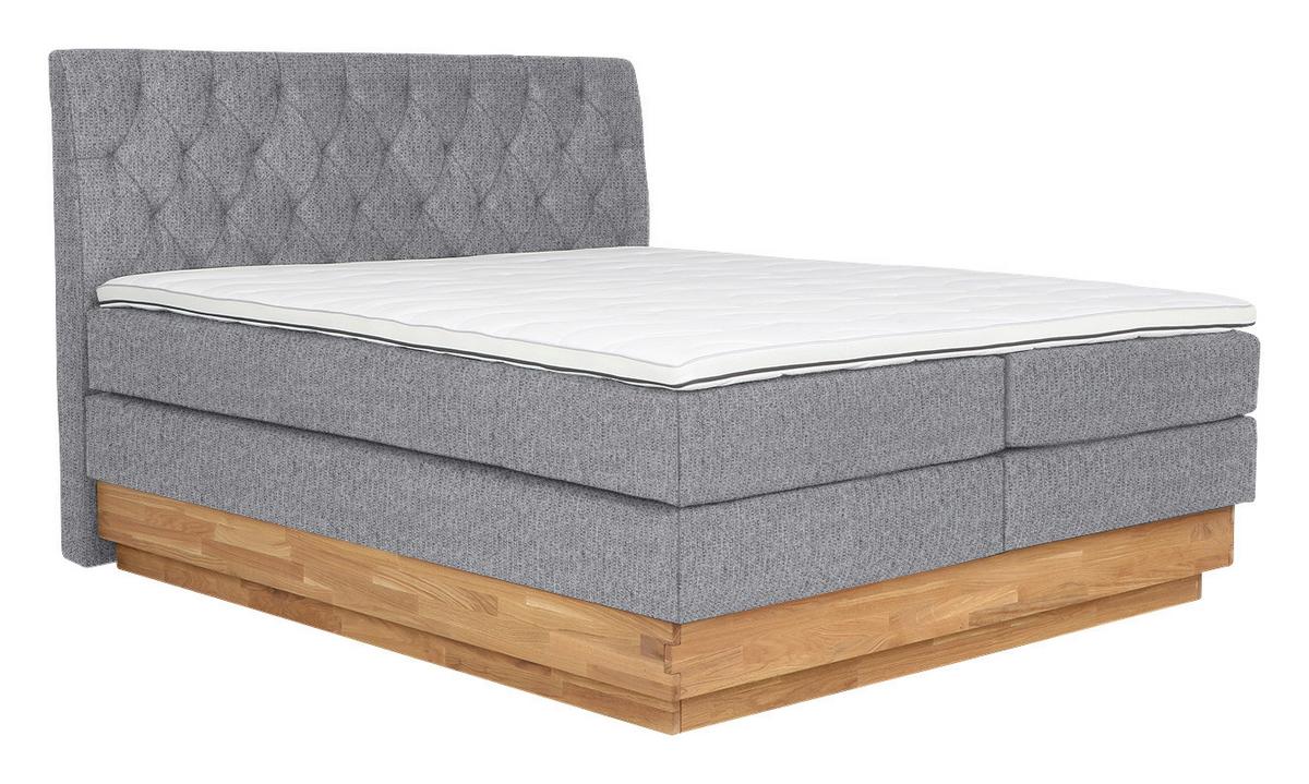 Boxspringbett in Greige ca. 160x200cm - Greige, Holz/Kunststoff (160/200cm) - Zandiara