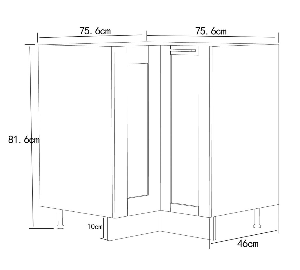 ECKUNTERSCHRANK COLURA - Weiss, Trend, Holzwerkstoff/Kunststoff (76/82/76cm) - MID.YOU