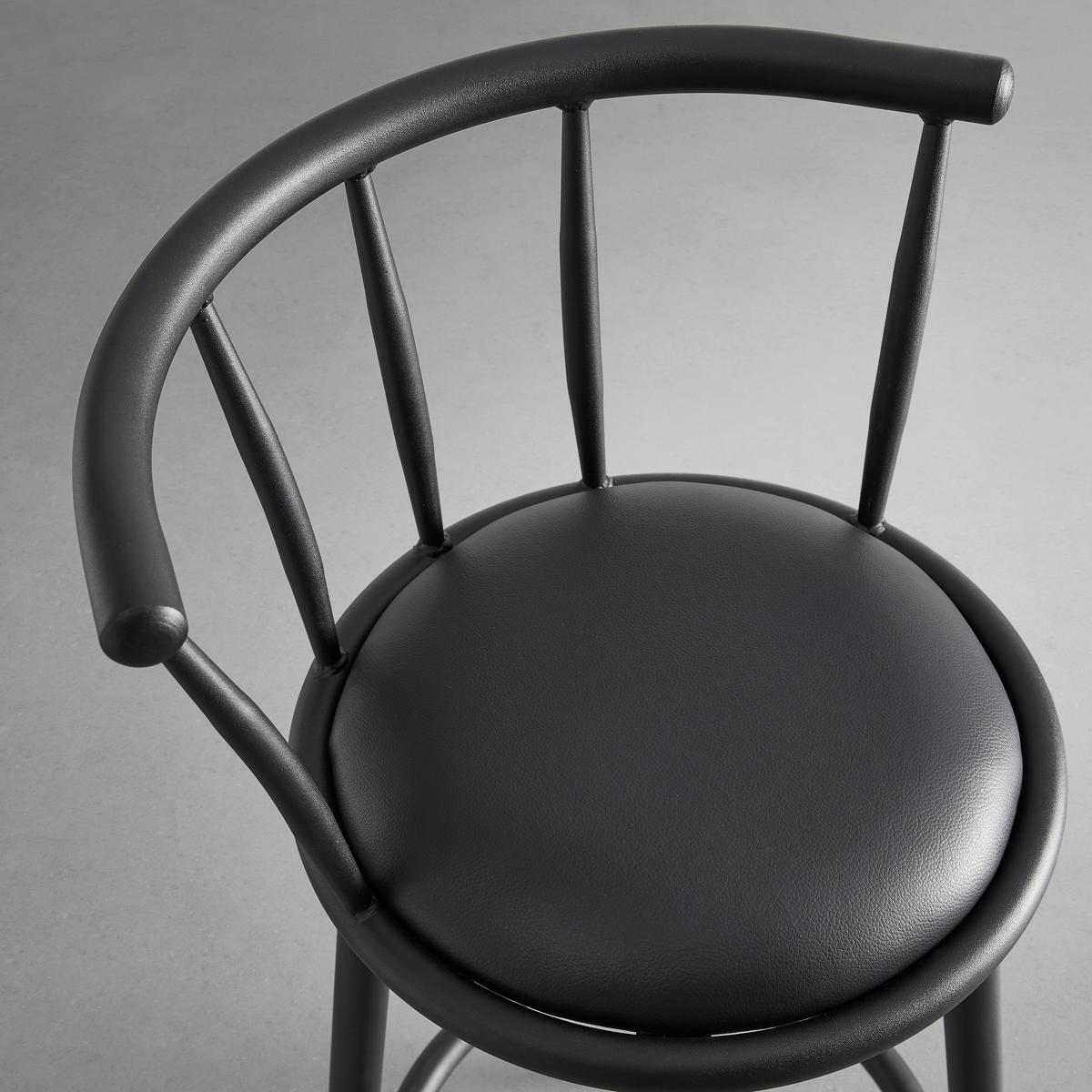 Barhocker-Set Fabio Schwarz Lederlook Gepolstert - Schwarz, MODERN, Holz/Textil (43/96/52cm) - Bessagi Home