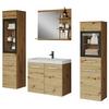 Badmöbel-Set 5-tlg. Madrit mit LED ca. 120 cm Eiche Artisan - Eiche Artisan/Weiß, LIFESTYLE, Glas/Holzwerkstoff (120cm) - P & B