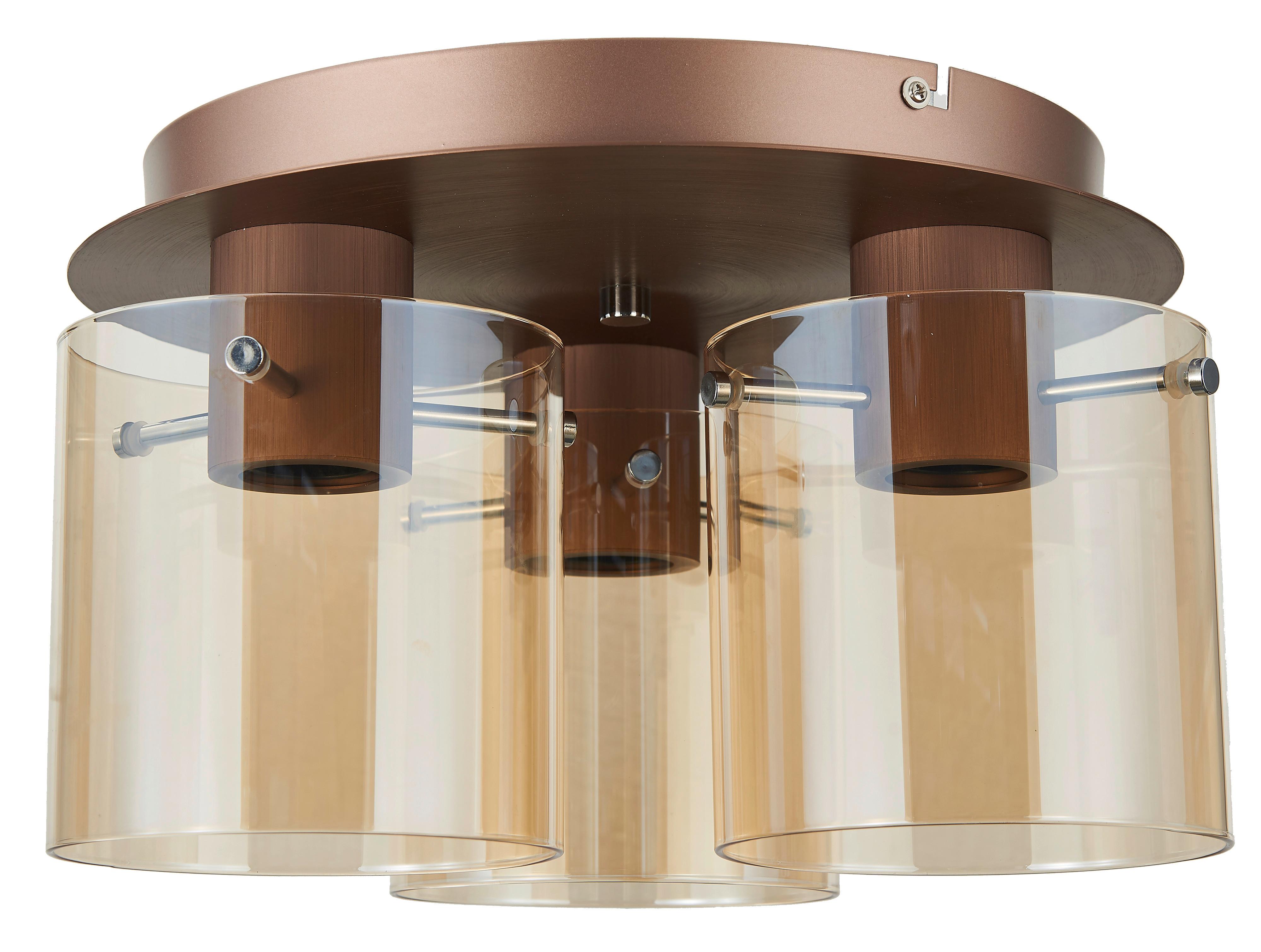 Deckenleuchte Beth Bernsteinfarben max. 60 Watt - Bernsteinfarben, Design, Glas/Metall (35/21,5cm) - Brilliant