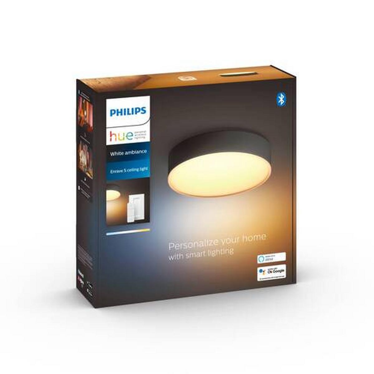 LAMPA SUFITOWA LED HUE ENRAVE S CEILING LAMP - czarny, Design, metal (26,1/6,6cm) - Philips HUE