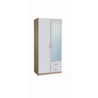 Omara S Klasičnimi Vrati Case, Bela, Barva Hrasta - srebrne barve/bela, Design, umetna masa/leseni material (91/197/54cm) - Boxxx