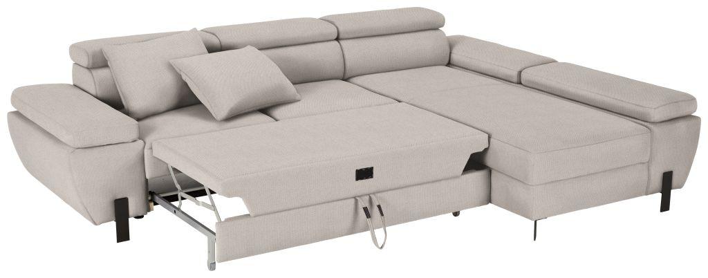 Ecksofa Molina Mini Beige - Beige/Schwarz, MODERN, Textil/Metall (277/189cm) - Mömax
