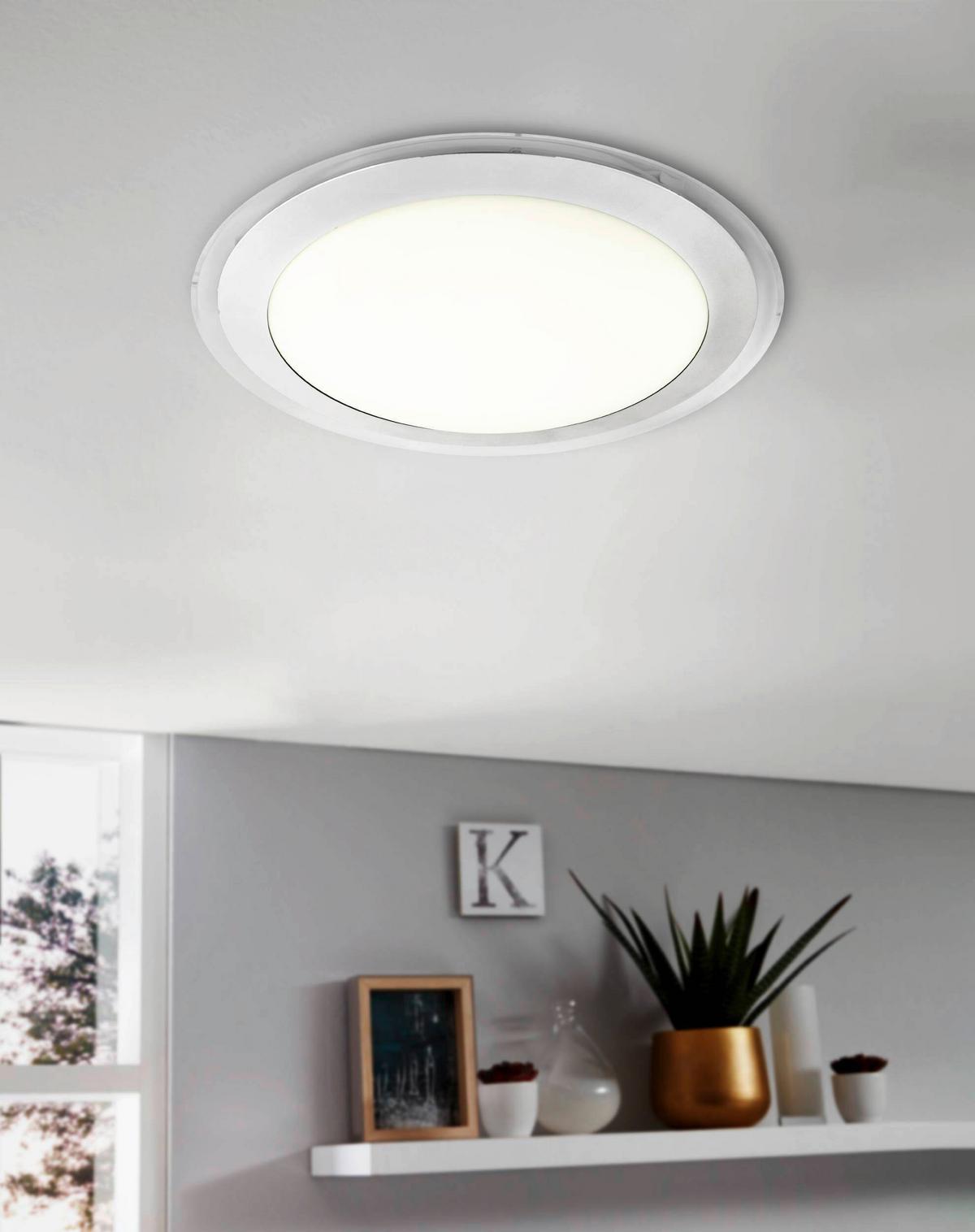 Led-deckenleuchte 95677 Competa 1 - Weiss/Silberfarben, Konventionell, Kunststoff/Metall (33,5/7,5cm) - Eglo