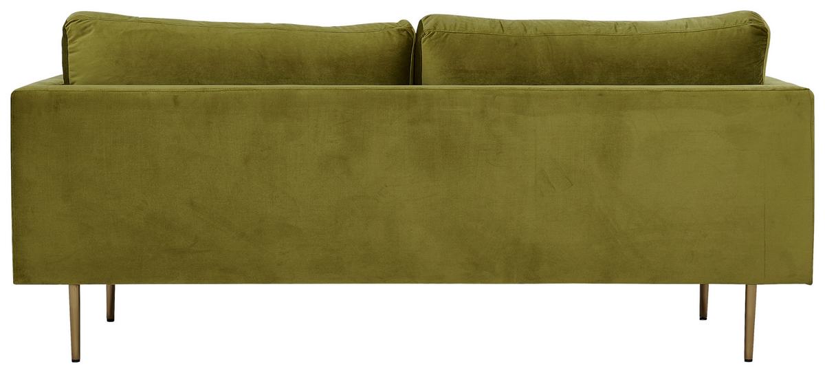 2-SITZER-SOFA BOOM - Goldfarben/Grün, Design, Textil/Metall (203/84/90cm) - Livetastic