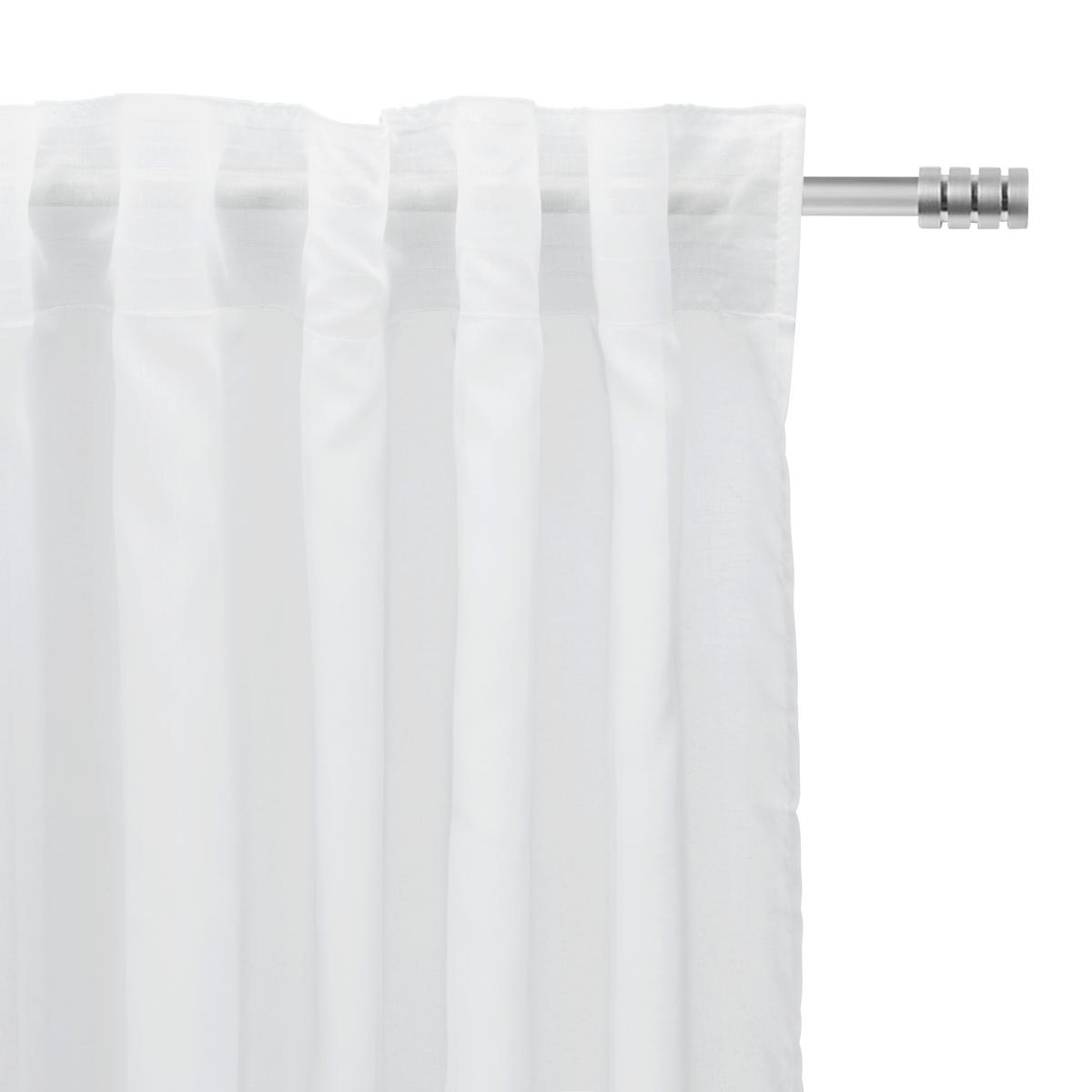 Kombivorhang Leo in Transparent, 2 Stk. - Weiss, Konventionell, Textil (140/255cm) - Premium Living