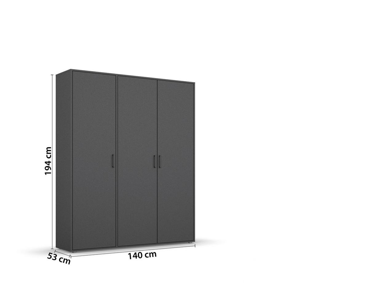 DULAP  USI ROTATIVE VOYAGER - gri, Modern, material pe bază de lemn (140/194/53cm) - Modern Living