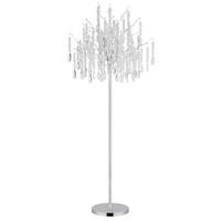 Podna Svjetiljka Kinga - srebrne boje/prozirno, Konvencionalno, staklo/metal (55/165cm) - Globo