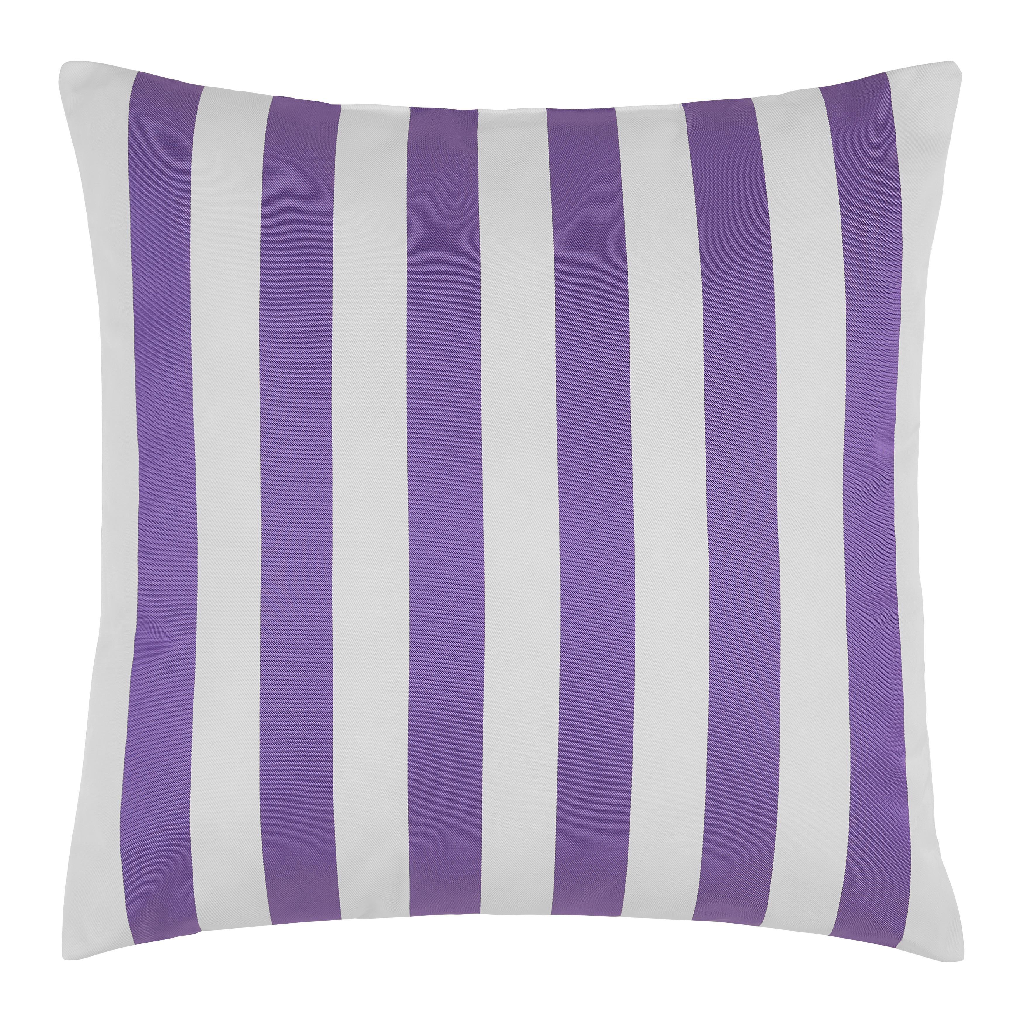Outdoor-Kissen Amore Streif Weiß/Flieder ca. 45x45cm - Flieder/Weiß, Textil (45/45cm) - Mömax