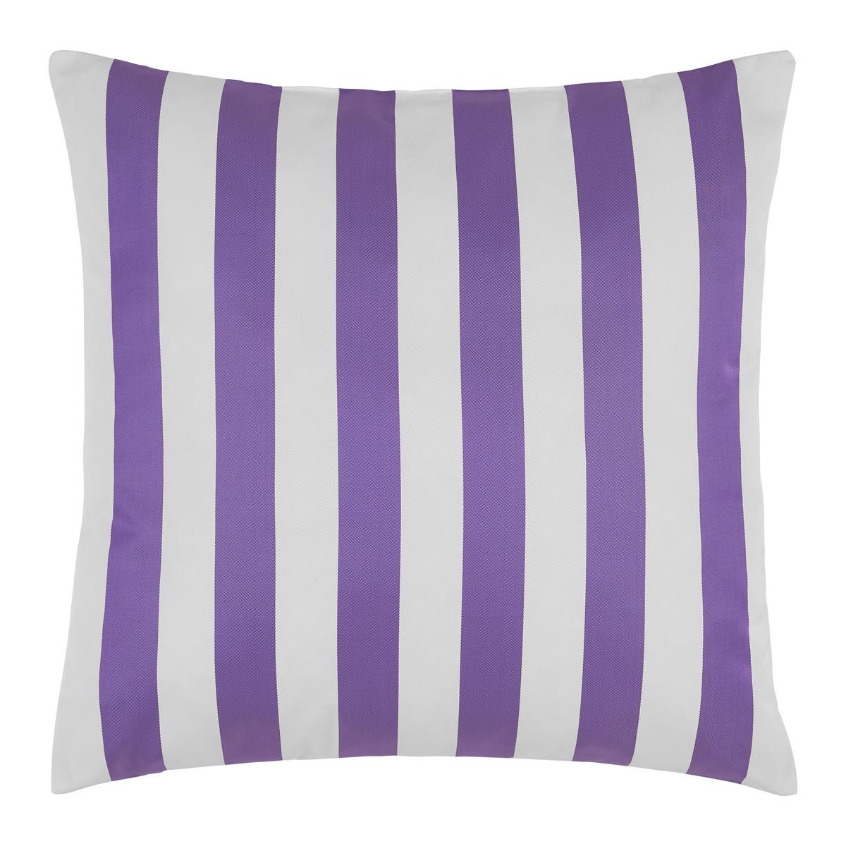 Outdoor-Kissen Amore Streif Weiß/Flieder ca. 45x45cm - Flieder/Weiß, Textil (45/45cm) - Mömax