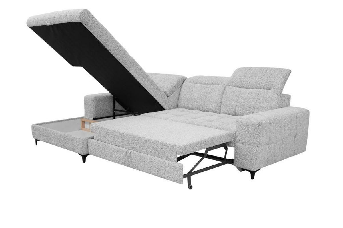 Kutna Garnitura Santorini - siva/crna, Moderno, tekstil (193/291cm) - Premium Living