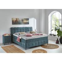 Boxspring Krevet Scarlett - tirkizna/crna, Konvencionalno, drvni materijal/drvo (180/200cm) - Premium Living