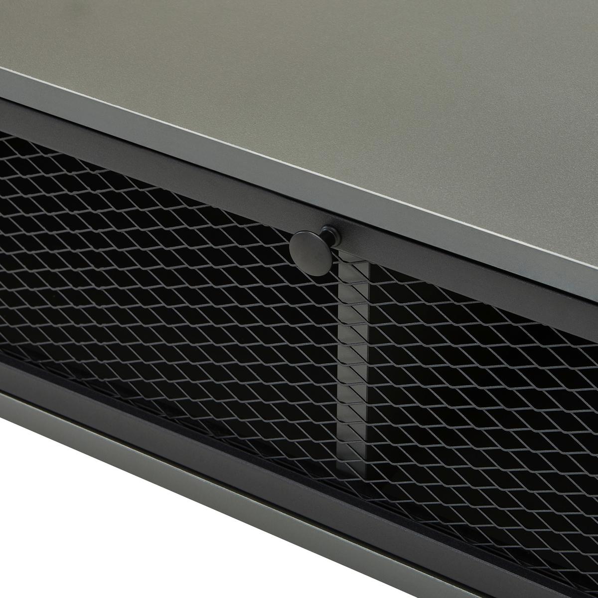 ŁAWKA Z PÓŁKĄ NA BUTY MELA SIDEBOARD - antracytowy/czarny, Modern, metal/drewno (95/40/41cm) - P & B