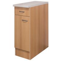 Kuhinjska Spodnja Omarica Nano, Barva Bukve - barve nerjavečega jekla/barve bukve, Moderno, umetna masa/leseni material (30/85/57cm) - FlexWell