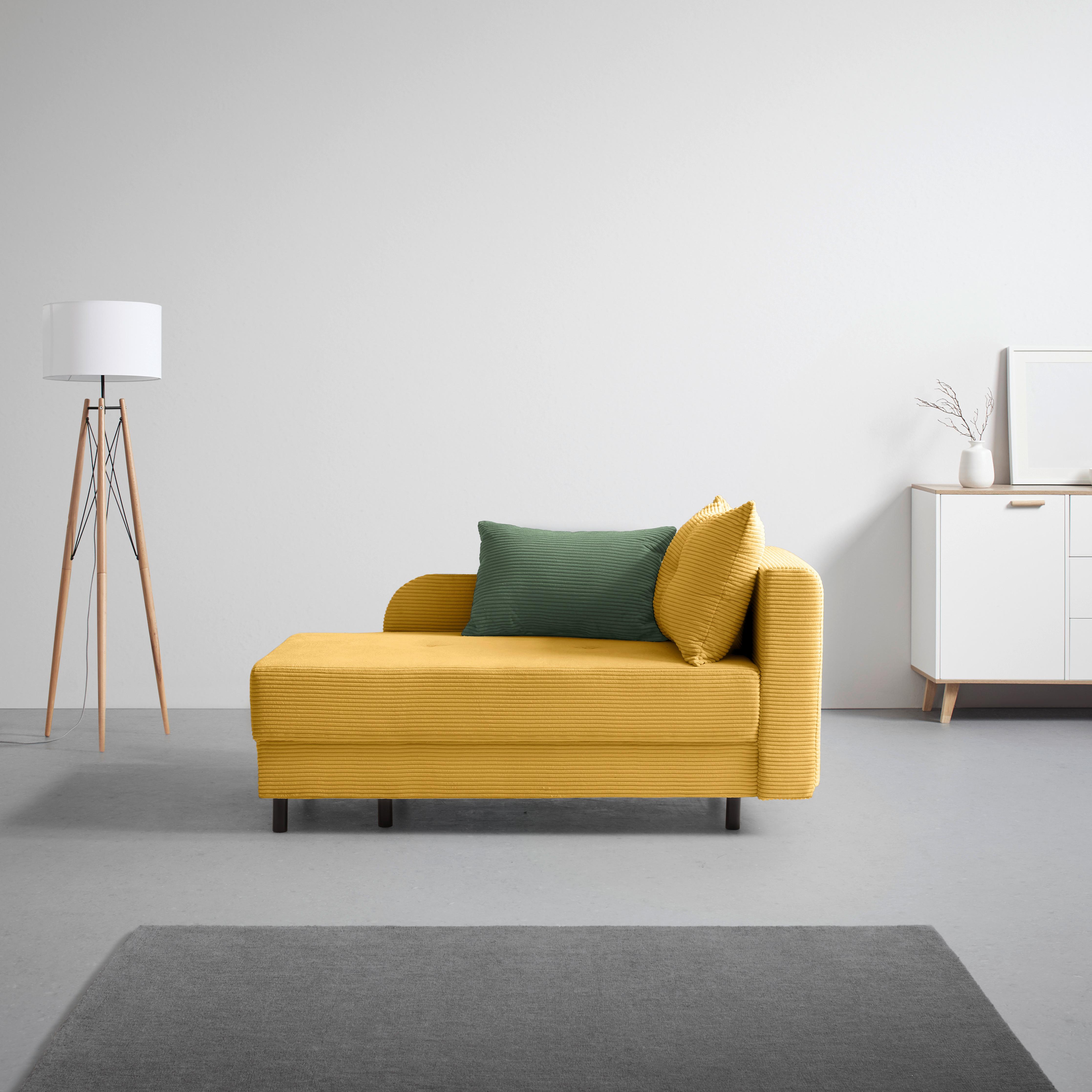 Liege Nova Senfgelb - Senfgelb/Schwarz, MODERN, Holz/Textil (145/62/85cm) - Mömax