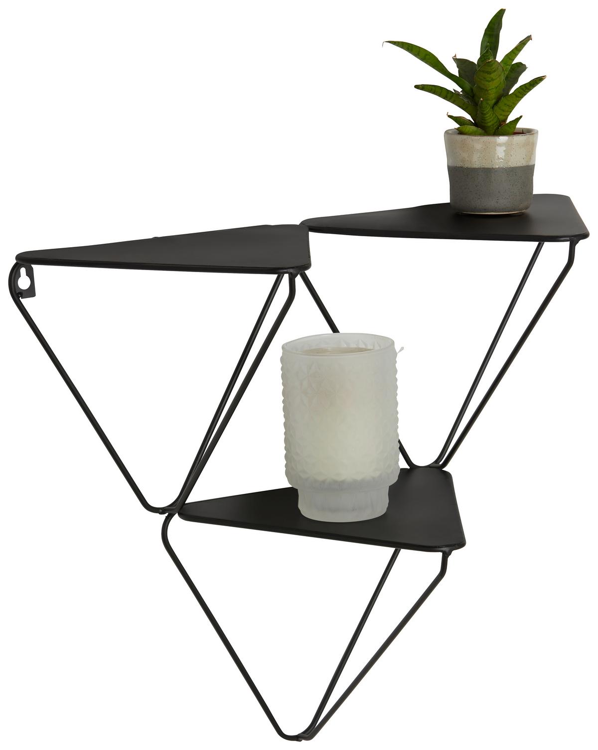 Wandregal in Schwarz - Schwarz, MODERN, Metall (48/42/22cm) - Mömax