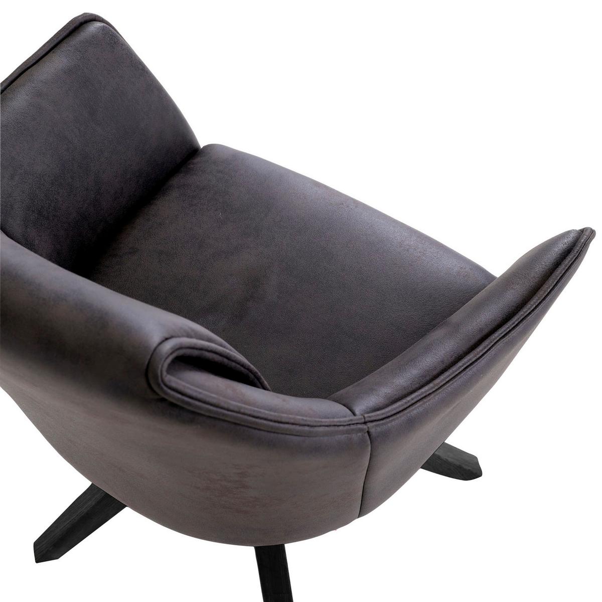 KRZESŁO Z PODŁOKIETNIKAMI CLASH - antracytowy/czarny, Design, tkanina/drewno (62/84/56cm) - Landscape