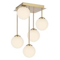 LAMPA WISZĄCA MONA - biały/kolor złoty, Trend, metal/szkło (25,5/25,5/41cm) - Novel