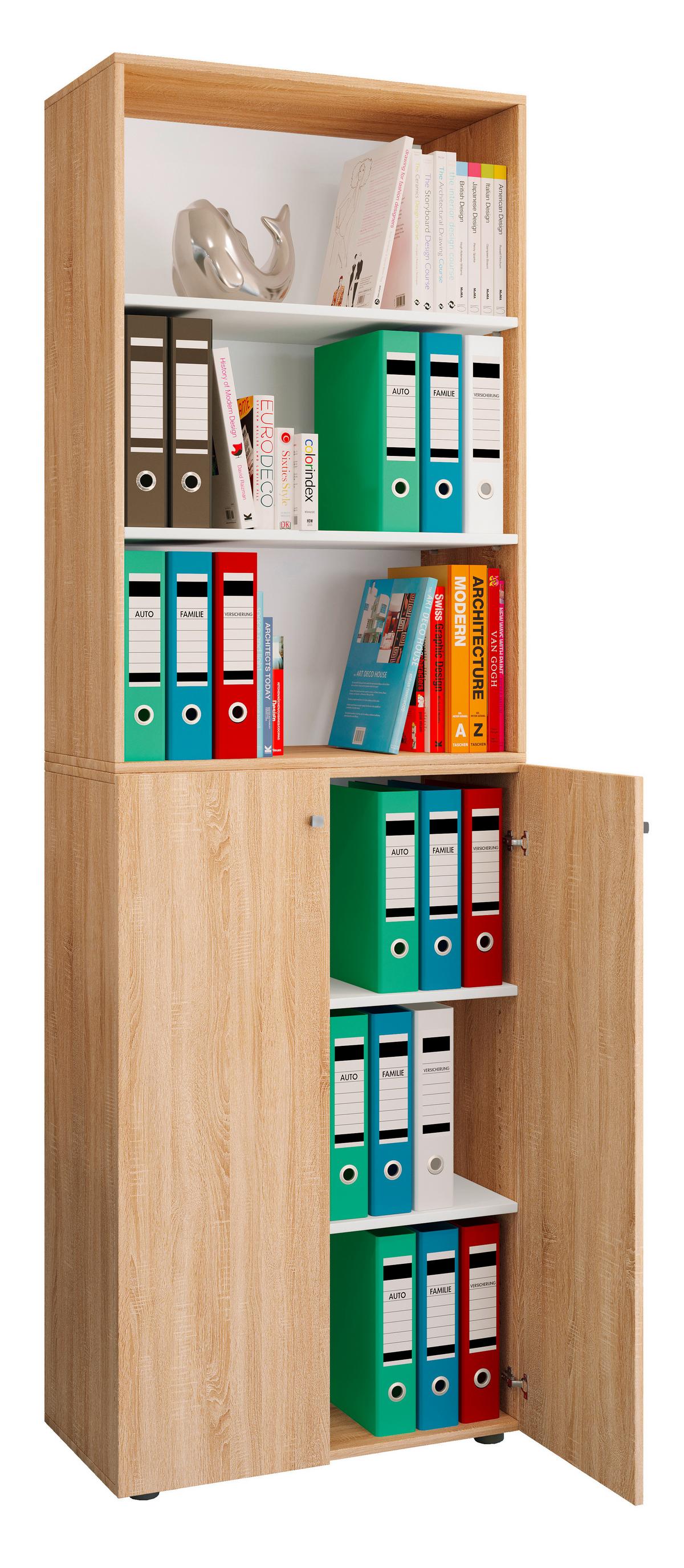 Arhivska Omara Lona Xxl, Barva Hrasta - bela/hrast sonoma, Design, leseni material (70/220/39cm) - MID.YOU