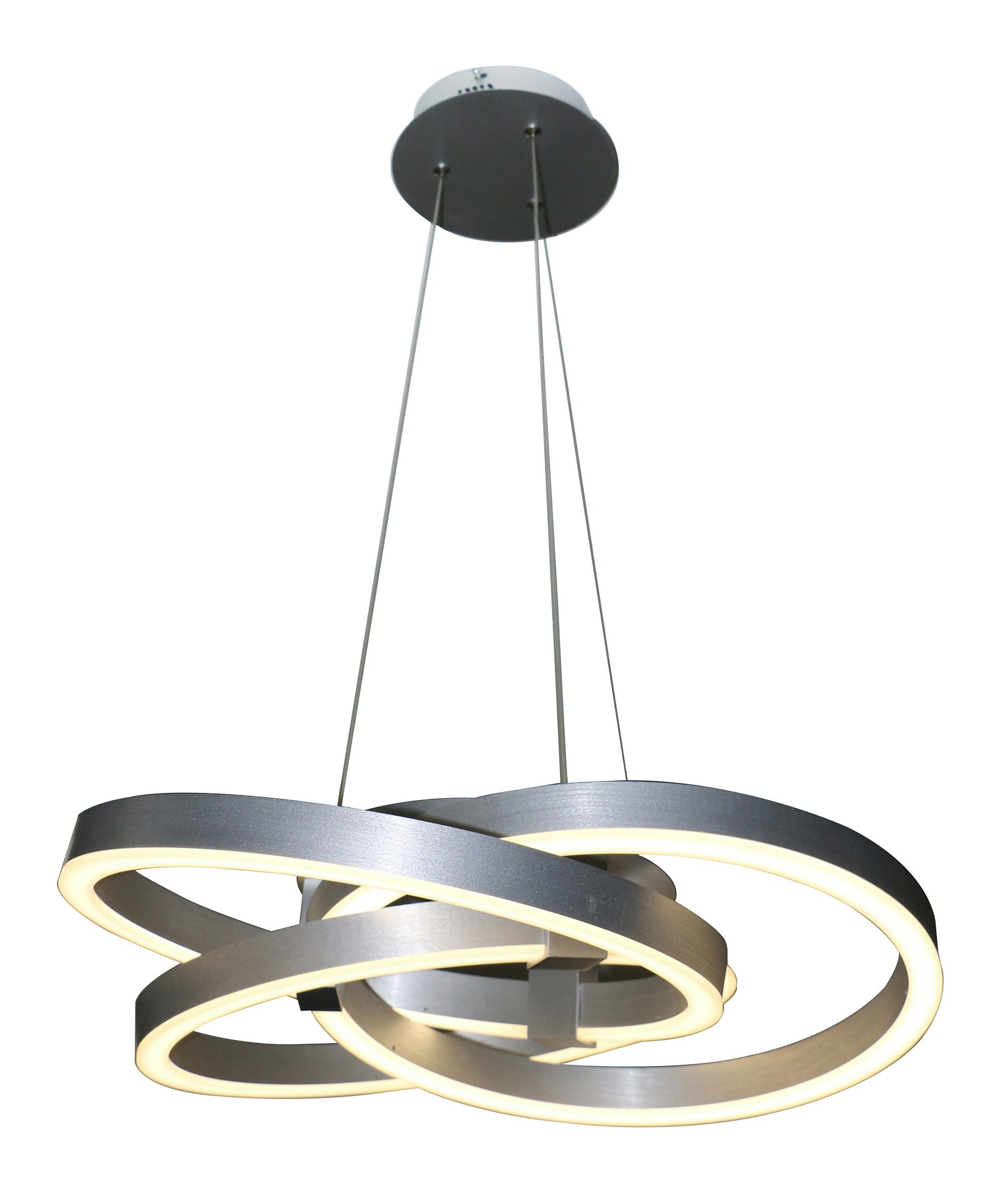 LAMPA WISZĄCA LED 6107960 - kolor aluminiowy, Design, tworzywo sztuczne/metal (55/150cm) - Näve