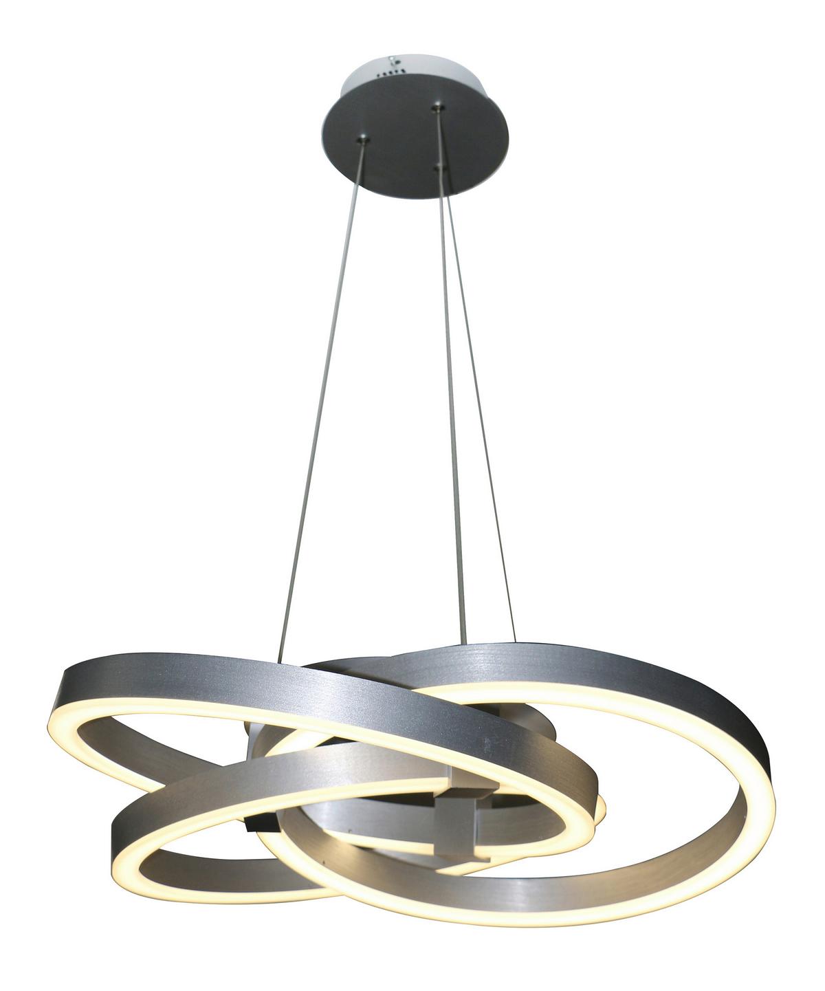 LAMPA WISZĄCA LED 6107960 - kolor aluminiowy, Design, tworzywo sztuczne/metal (55/150cm) - Näve